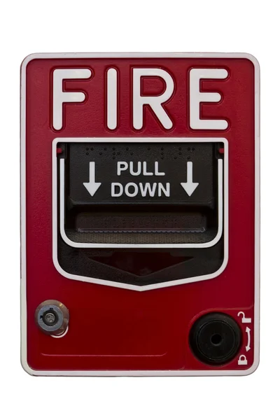 Red wall style fire alarm — Stock Photo, Image