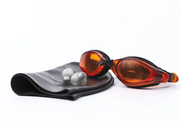 Gafas de natación naranja con fondo blanco . —  Fotos de Stock