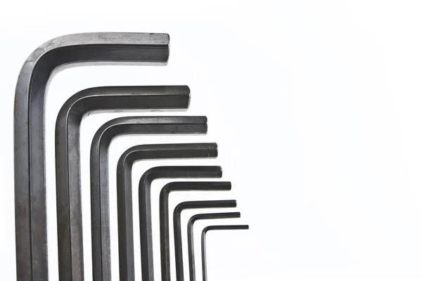 Allen wrench set black with white background — Stock Photo, Image