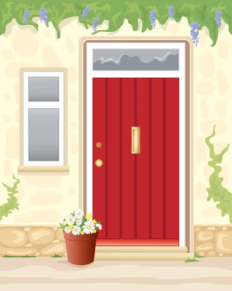 Cottage deur — Stockvector