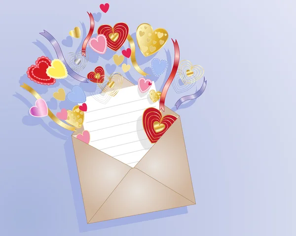 Envelope coração amor —  Vetores de Stock