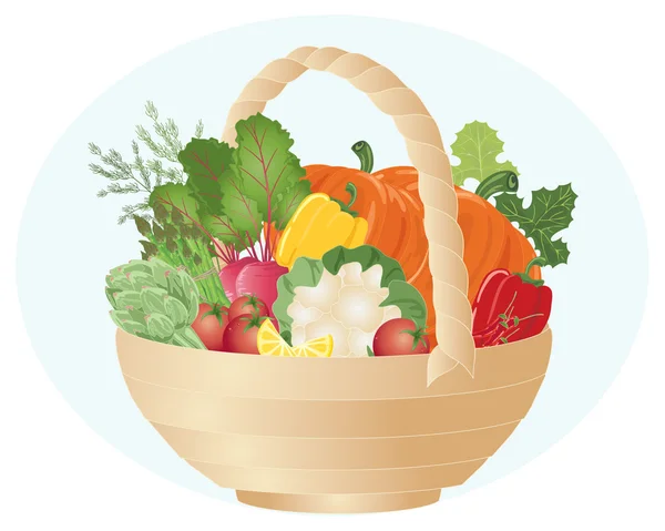 蔬菜篮 — 图库矢量图片