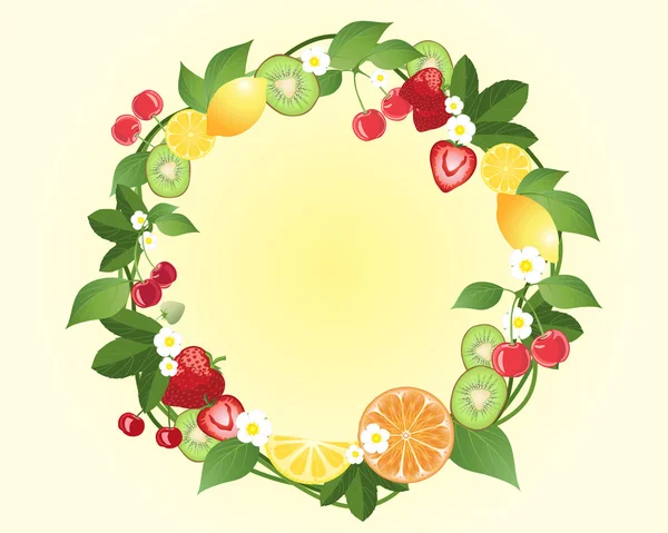 Citrus wreath — Stock Vector