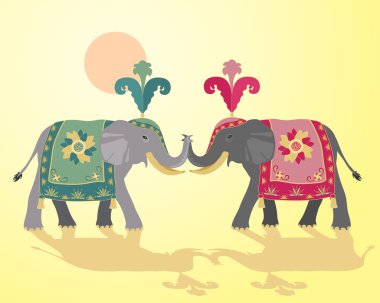 Indian elephant design clipart