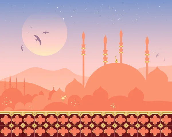 stock vector Mosque at sunset