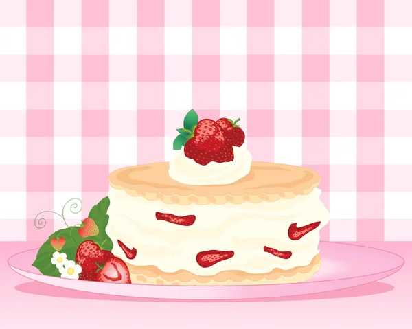 Strawberry shortcake — Stock Vector
