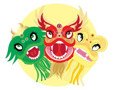 Dragon heads clipart