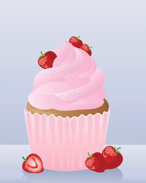 Gâteau à la fraise — Image vectorielle