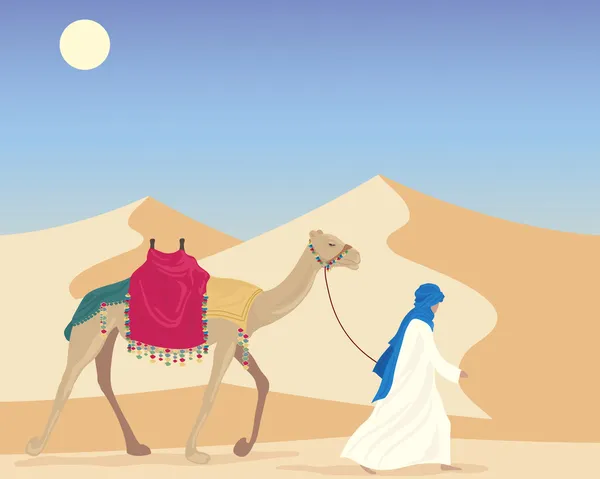 Araber mit Kamel — Stockvektor