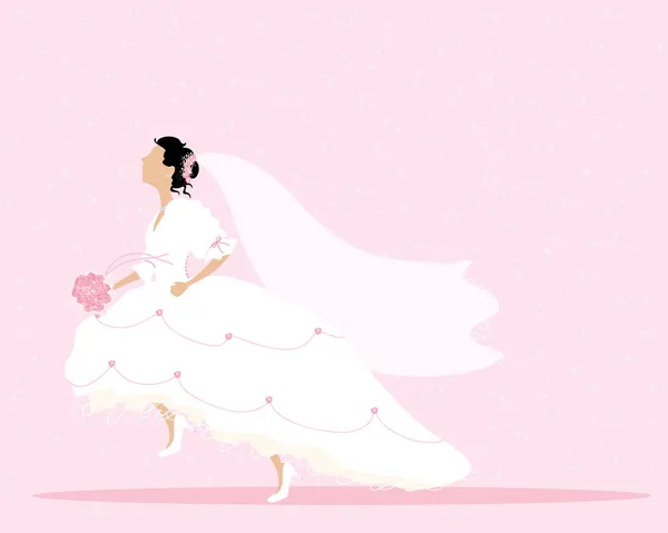 Невеста бежит — стоковый вектор