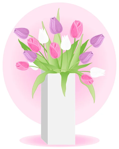 Jarrón de tulipán — Archivo Imágenes Vectoriales