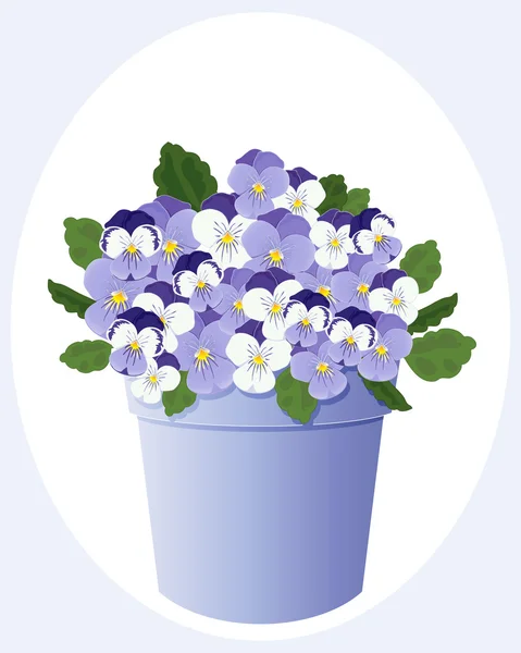 stock vector Pot of violas