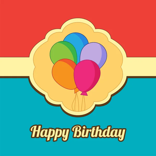 Kaart verjaardagsballons — Stockvector