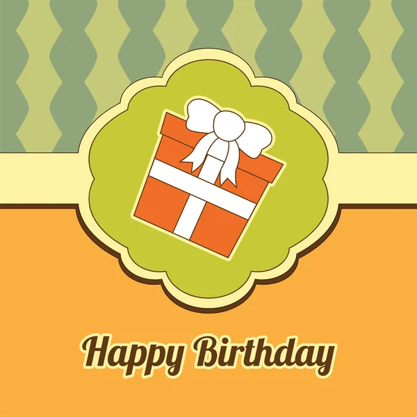 Verjaardagskaart, geschenk — Stockvector