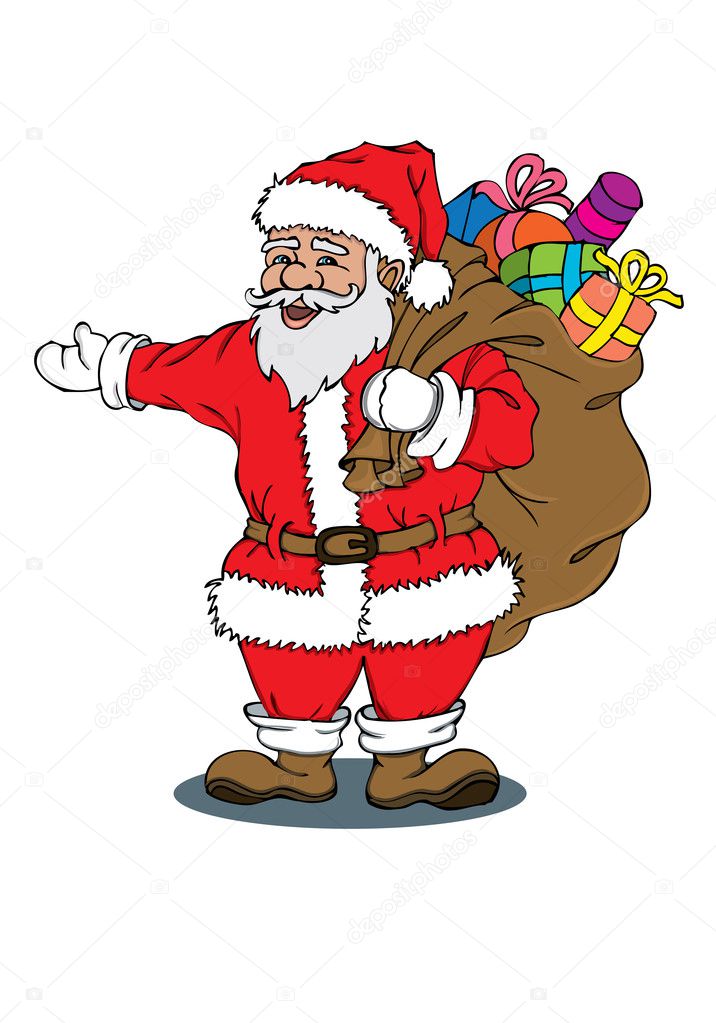 Santa with his Gift Bag Coloring Page for Kids - Free Santa Claus Printable  Coloring Pages Online for Kids - ColoringPages101.com | Coloring Pages for  Kids