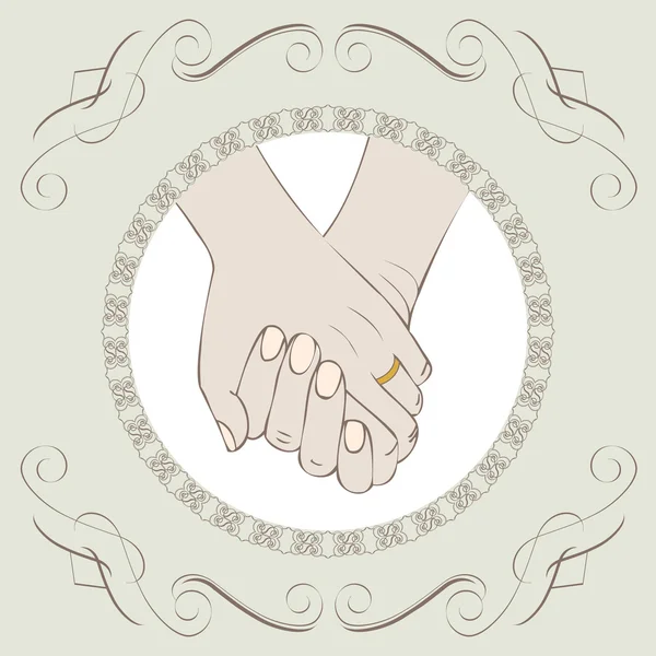 L'amour. Carte postale, carte de voeux ou invitation de mariage — Image vectorielle