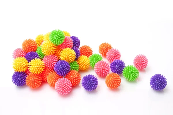 Many massage rubber ball on white background — Stock Photo, Image