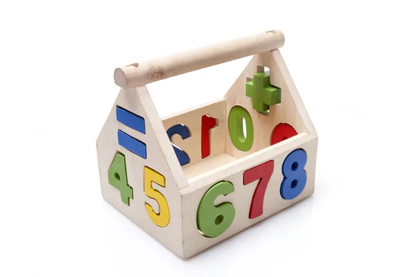 Wooden toy on white background — Stock Photo, Image