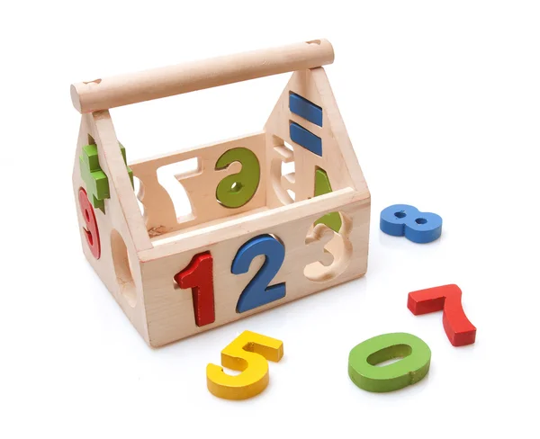 Wooden toy on white background — Stock Photo, Image