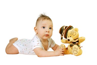 Boy with toy clipart