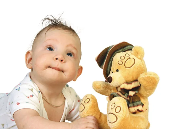 El chico juega con un juguete — Foto de Stock