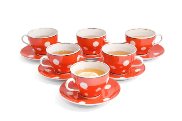 stock image Teacups on the white backround