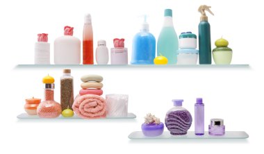 kozmetik olarak bir banyo ile raf