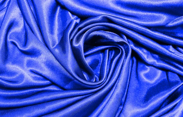Fundo de cetim elegante azul liso — Fotografia de Stock