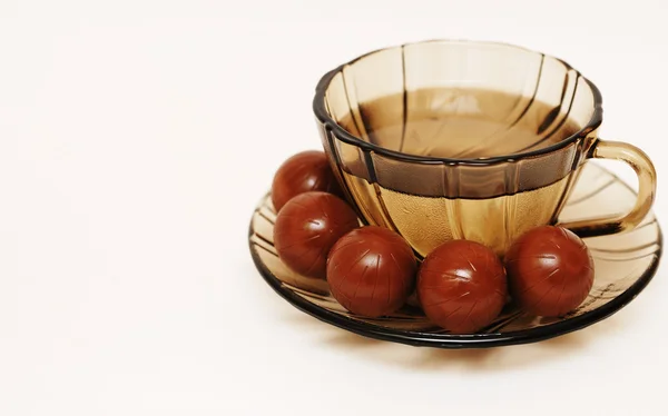 stock image Cup of tea with sweets