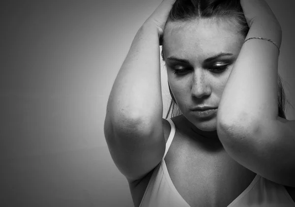 kadında depresyon siyah beyaz portre