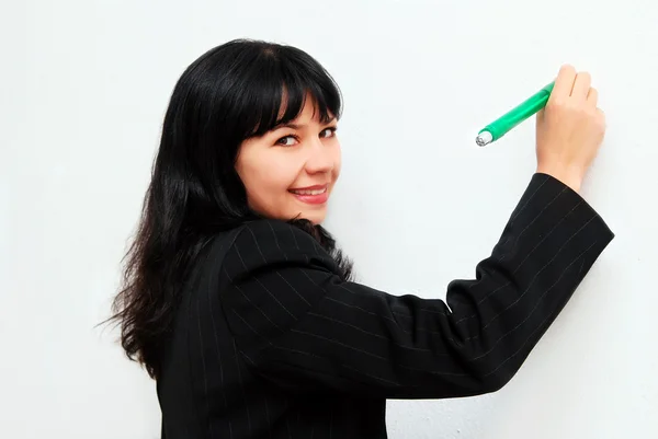 Young business woman drawing — Stock Photo, Image