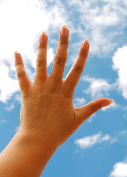 Ręka na niebo — Zdjęcie stockowe