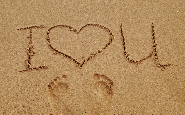 Amore scritto nella sabbia — Foto Stock