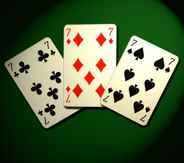Three of kind in a poker clipart