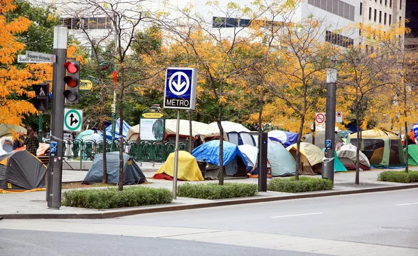 Ockupera montreal rörelse camp — Stockfoto