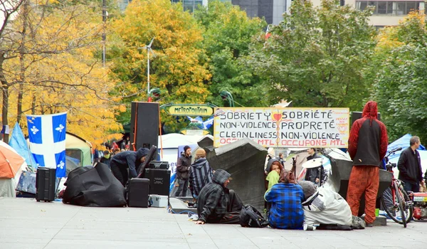Ocupar Montreal Movimento Sit-in — Fotografia de Stock