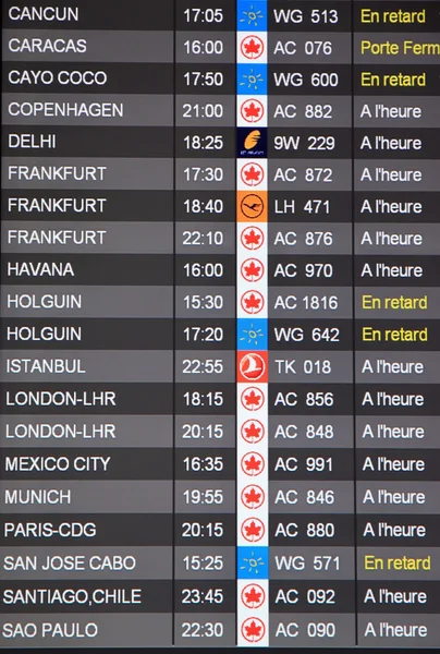 Departures Board — Stock Photo, Image