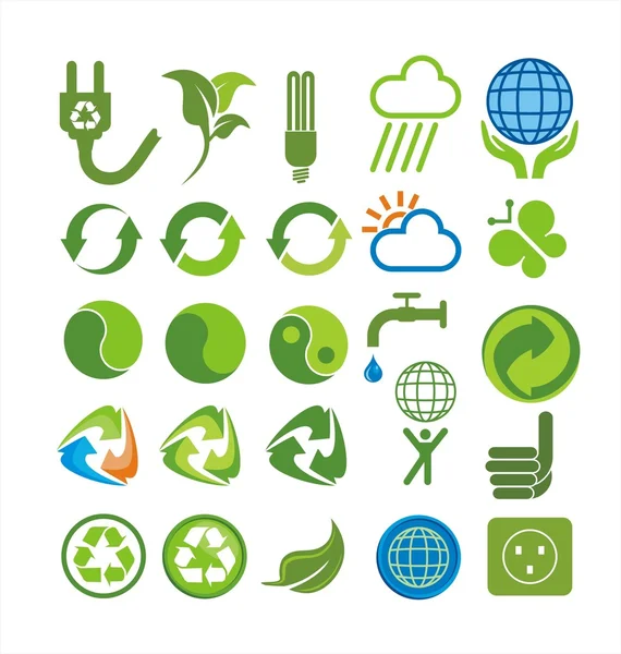 Ekologické ikony — Stockový vektor