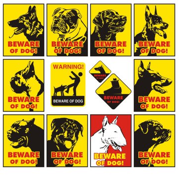 Beware of dog clipart