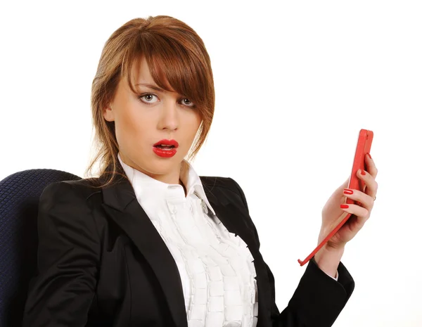 Young business woman with cellphone — Stock Photo, Image