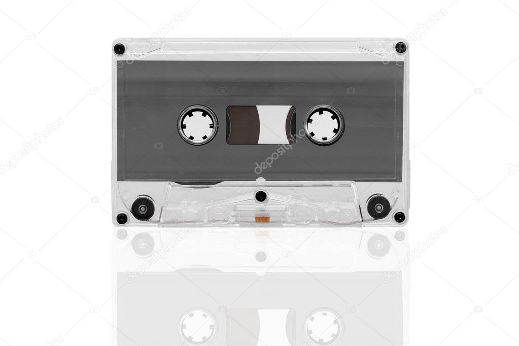Old tape cassette isolated,