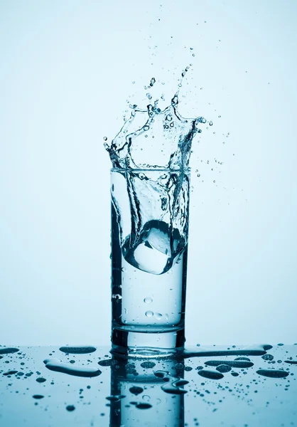 stock image Splash water in a glass