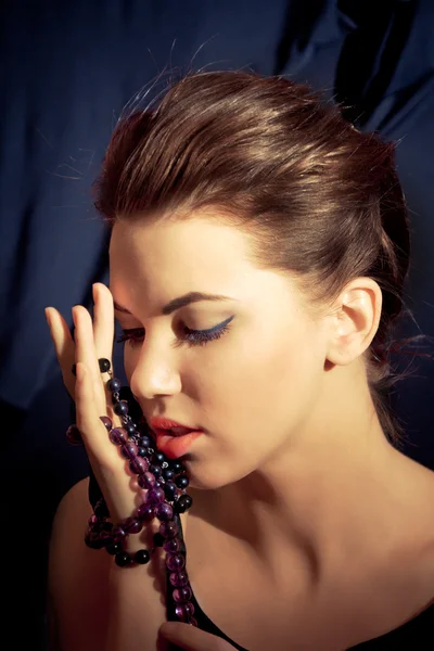 Young Lady with beads — Stock Photo, Image