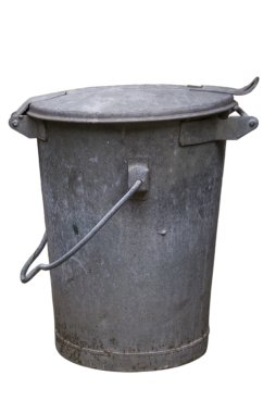 Old metal trashcan clipart