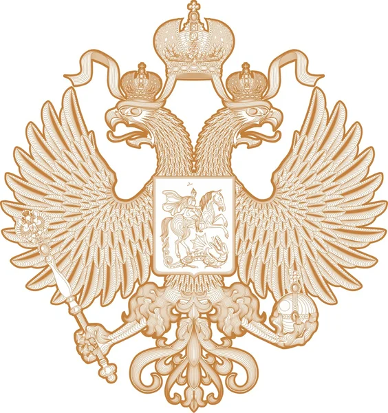 Escudo de armas, águila bicéfala — Vector de stock
