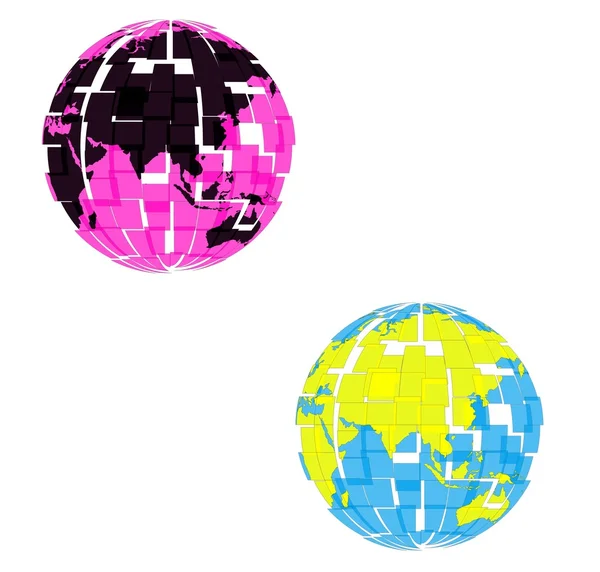Composé de parties du globe — Image vectorielle