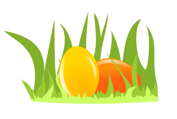 Colored eggs in the grass — Stock Photo, Image