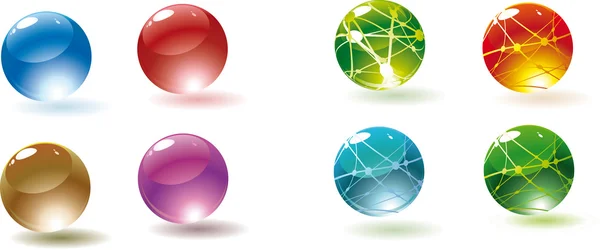 Colored glass balls — Stock Vector