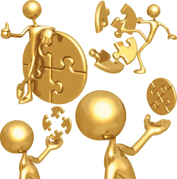 Gold figures of — Stock Vector