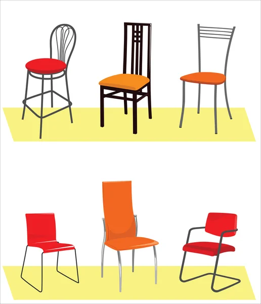 stock vector Six chairs